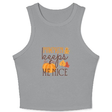 Discover Funny Pumpkin keeps Me Nice Crop Tank Top
