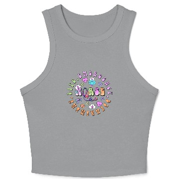 Discover Emergency Nurse circle Crop Tank Top