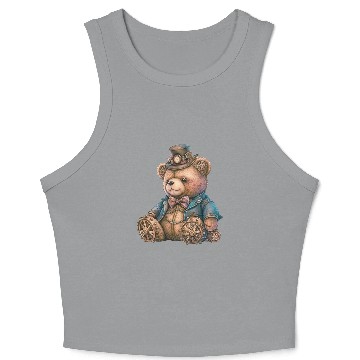 Discover Steampunk Vintage Teddy Bear Crop Tank Top