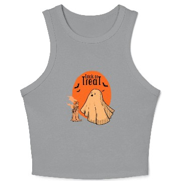 Discover Trick or Treat halloween Ghost Crop Tank Top