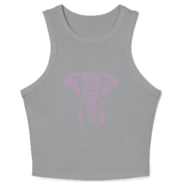 Discover Elephant Silhouette White Logo Crop Tank Top