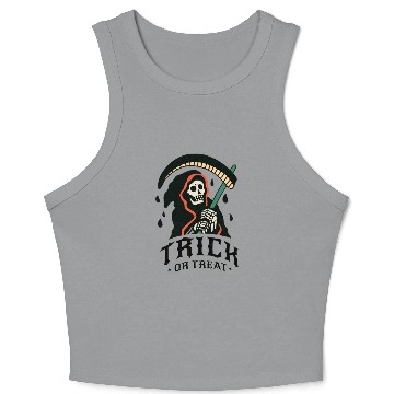 Discover Trick or Treat Grim Reaper Crop Tank Top