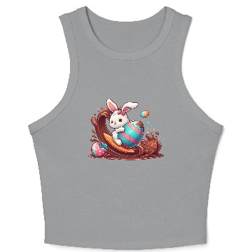 Discover Easter Bunny Surfboard Chocolaty Waves Crop Tank Top