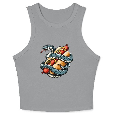Discover Queue for hot dog - delicious treat Crop Tank Top