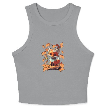 Discover Sweet cute fox in autumn Crop Tank Top