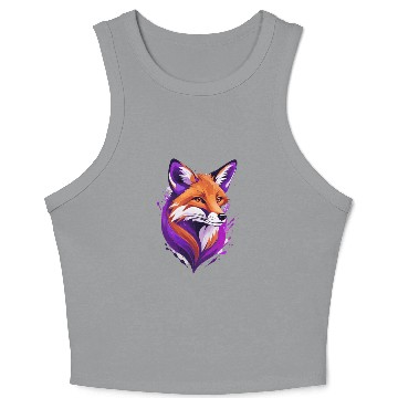 Discover fox purple yellow Crop Tank Top