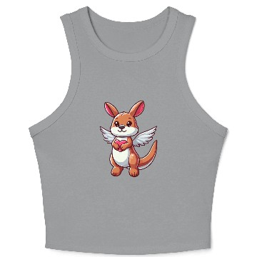 Discover Angel Kangaroo Heart Wings Crop Tank Top