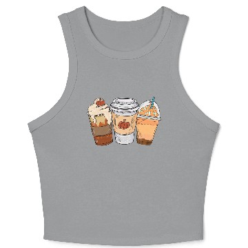 Discover Fall Coffee Drink Thanksgiving Crop Tank Top