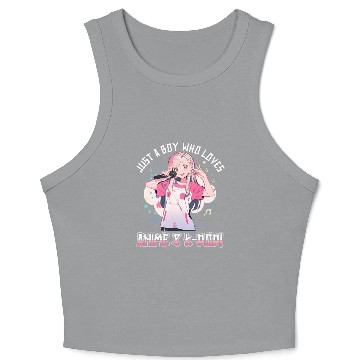 Discover Just a Boy who loves Anime and K-Pop Crop Tank Top