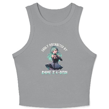 Discover Easily distracted by Anime and K-Pop Crop Tank Top