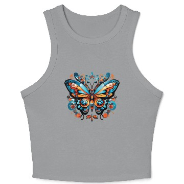Discover Aztec Butterfly Rainbow Butterfly Women’s Crop Tank Top