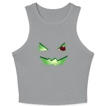 Discover Glowing Green See-Through Jack-O-Lantern w/ Heart Crop Tank Top