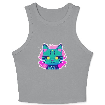 Discover Cyber Punk Kitty Crop Tank Top