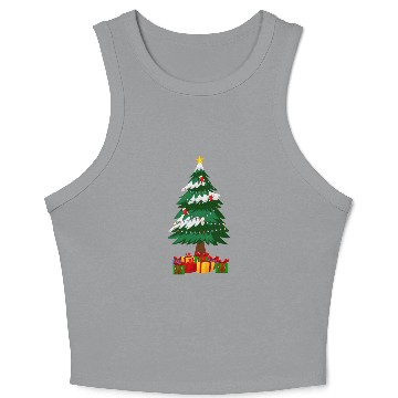 Discover Merry Christmas Tree with Surprise Presents Boxes Crop Tank Top
