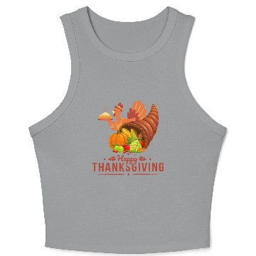 Discover Happy Thanksgiving Crop Tank Top