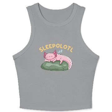 Discover Sleepolotl Pun Design for Axolotl Lovers Crop Tank Top