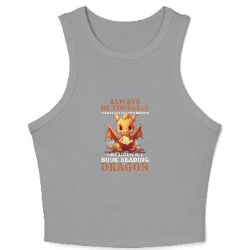 Discover "Always Be Yourself" - Book Reading Yellow Dragon Crop Tank Top