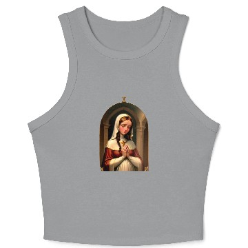 Discover Praying Virgin Mary Crop Tank Top