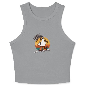 Discover Funny Seagull Middle Finger - Have a Nice Day Crop Tank Top