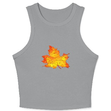 Discover Polygonal Autumn Maple Tree Leaf Poly Art Crop Tank Top