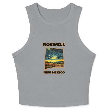 Discover New Mexico Roswell - Alien Saucer Crop Tank Top