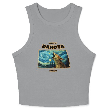 Discover North Dakota - Coyote Crop Tank Top