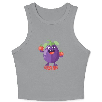 Discover Eggplant Tomato Party Goofy Ahh Crop Tank Top