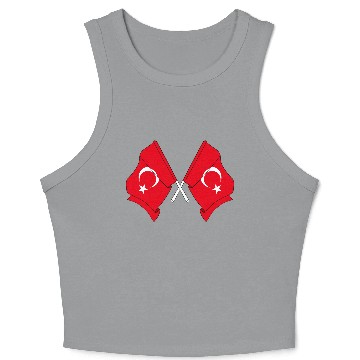 Discover Two flags of Turkey crossed, Crop Tank Top