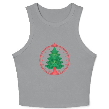 Discover Christmas tree logo Crop Tank Top