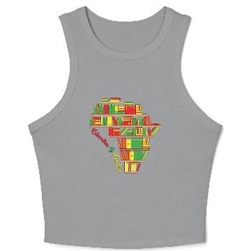 Discover Education Is Freedom Juneteenth Reading Book Lover Crop Tank Top