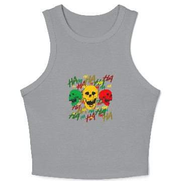 Discover laughing skull Rasta Crop Tank Top