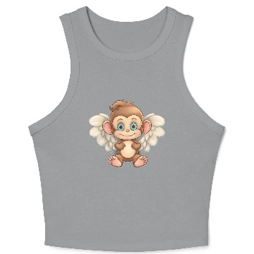 Discover monkey chimpanzee angel flights Crop Tank Top