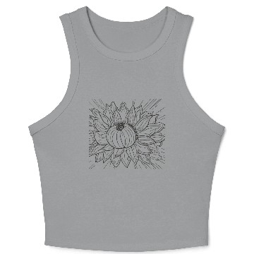 Discover Summer Bliss: Peach and Sunflower Delight Crop Tank Top