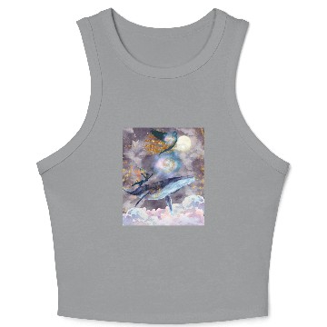 Discover Whale's Celestial Journey Crop Tank Top