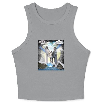 Discover Celestial Gateway - Angelic Serenity Crop Tank Top