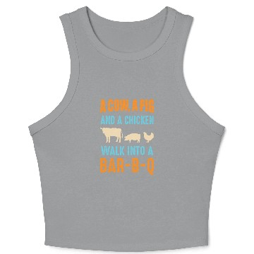 Discover Barbecue BBQ Joke GIft For Grill Master Chef Crop Tank Top