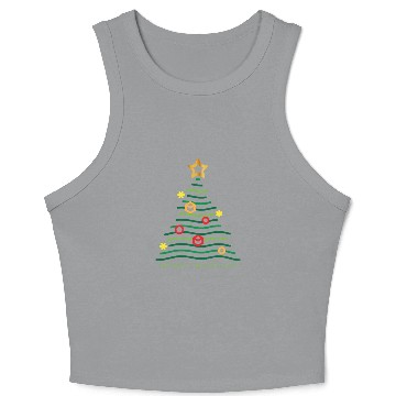 Discover Merry Christmas Tree Crop Tank Top