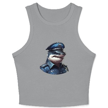 Discover Police shark Crop Tank Top