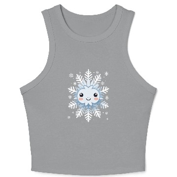 Discover Cute Funny Snowflake Snow Winter Kawaii Gift Crop Tank Top