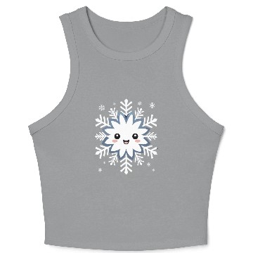 Discover Cute Funny Snowflake Snow Winter Kawaii Gift Crop Tank Top