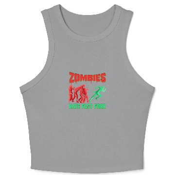 Discover Runner Marathon Funny Gift with Zombies Jogger Crop Tank Top