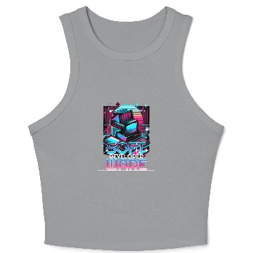 Discover Retro Neon Software Developer Vibes 90s Crop Tank Top