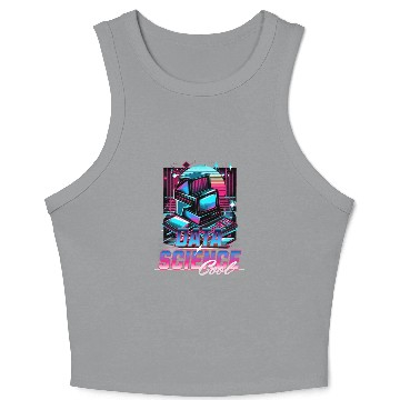 Discover Retro Neon Data Science Vibes 90s Crop Tank Top