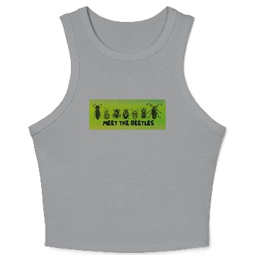 Discover Meet the Beetles (Green) - Funny Bug Lovers Design Crop Tank Top