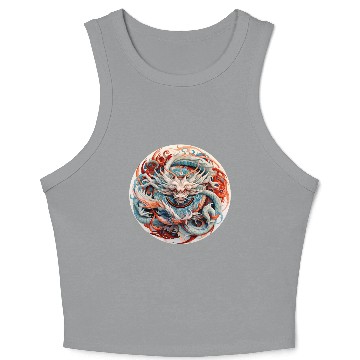 Discover Chinese Dragon Mandala Art Crop Tank Top