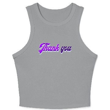 Discover Typography Thank you Crop Tank Top