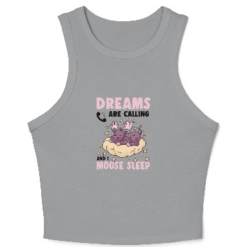Discover Dreams Are Calling Youth Cute Moose Crop Tank Top