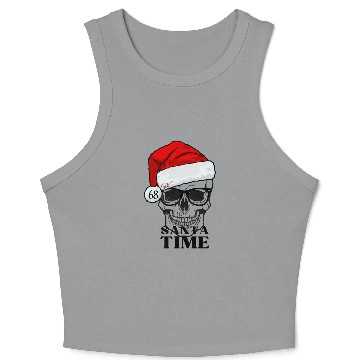 Discover Santa time skull Crop Tank Top