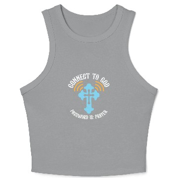 Discover Connect to God I Love Jesus Believer Scripture Crop Tank Top