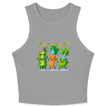 Discover Festive Vegetable Party Fun for a Vegetable eater Crop Tank Top